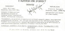 John J. Gilligan 62nd Governor of Ohio autograph, signed card