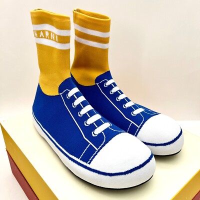 $880 Italy NIB MARNI Intarsia Knit Avant-Garde High Top Sneakers 43, 10-US  Shoes