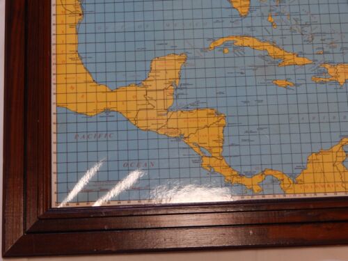 Vintage Framed Hooksetter Magnetic Hurricane Tracking Map Chart with 20 Magnets - Picture 6 of 14