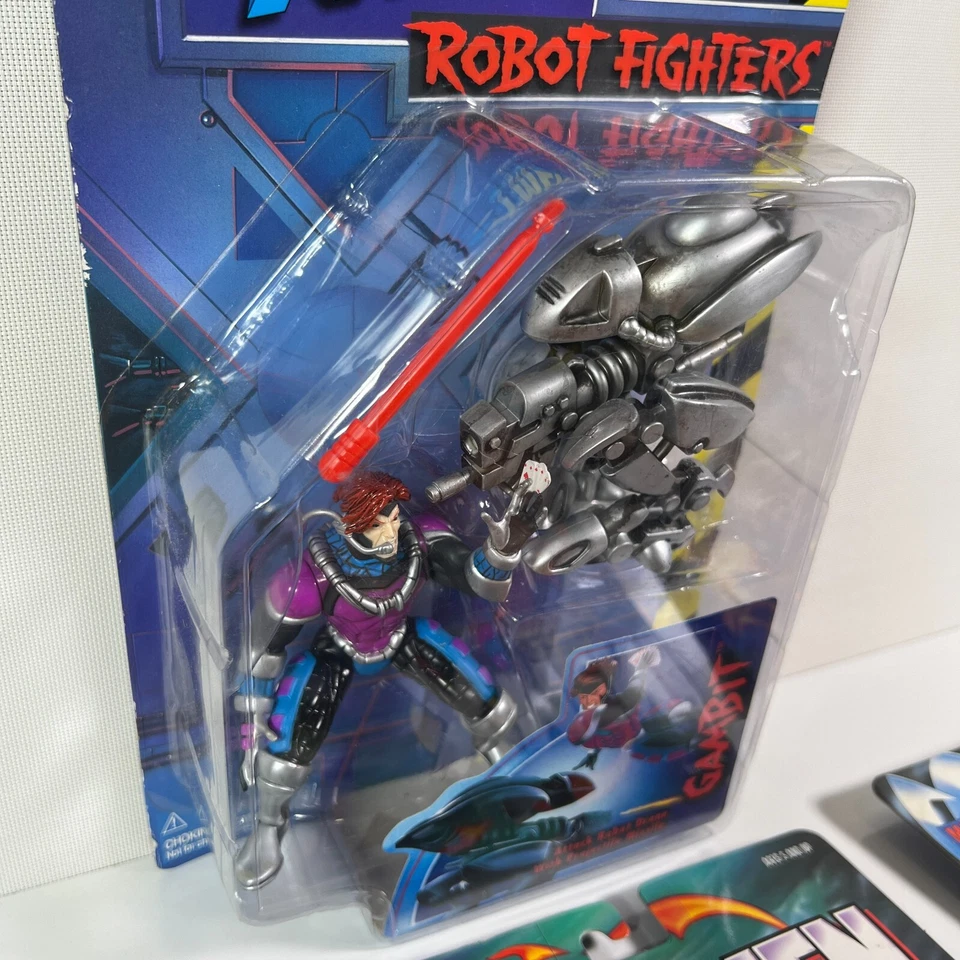 Marvel X-MEN Arma Iluminada Robot Luchadores Gambito Magneto Años 90 Juguete Figura Lote 7x Foto 3 de 4