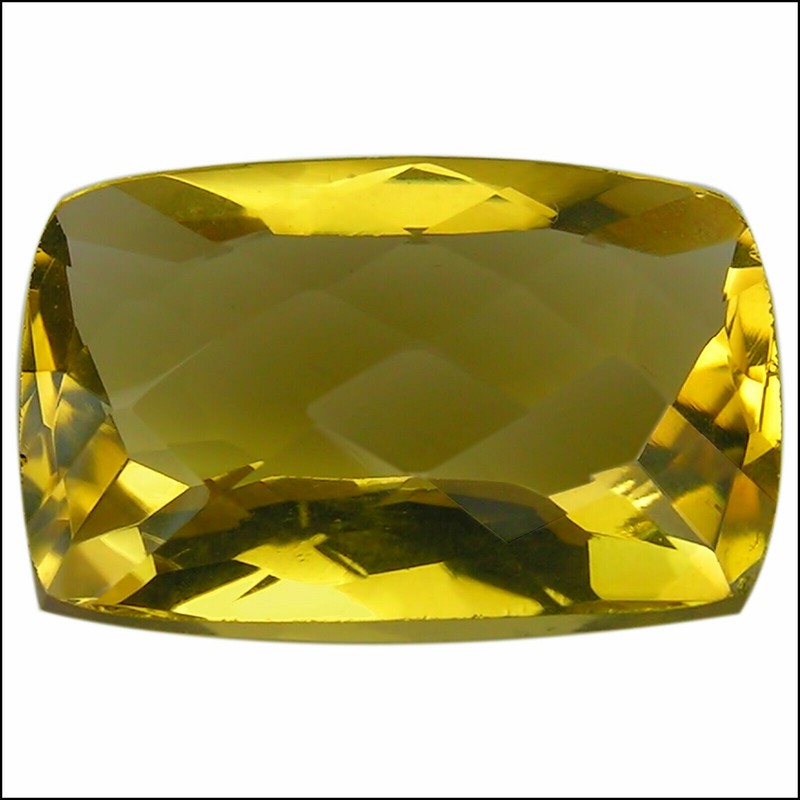 21.86 Ct Natural Lemon Quartz Gemstone Lemon Yellow Color Cushion Cut