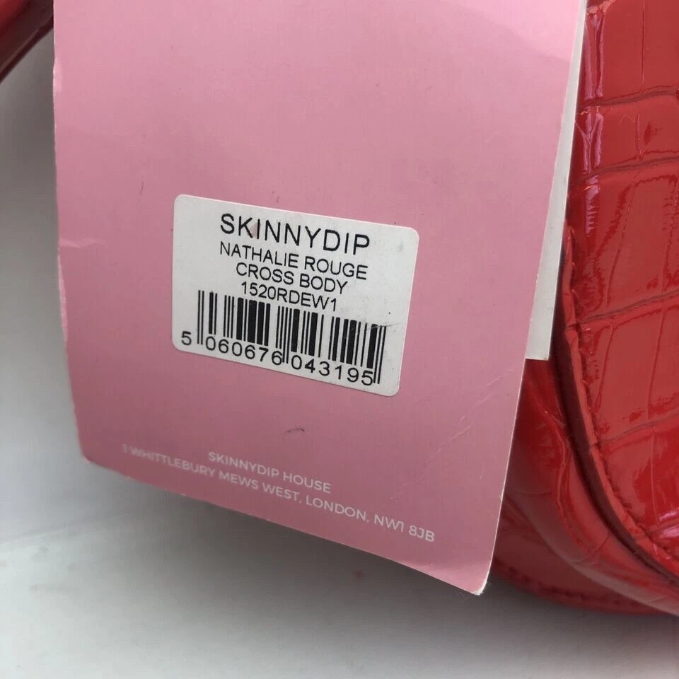 Skinny Dip London Handbag Crossbody Nathalie Rouge Patent saddle bag NEW with ta - Image 2 of 4