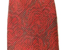 Amy Necktie Tie Mens Red Floral Silk EUC