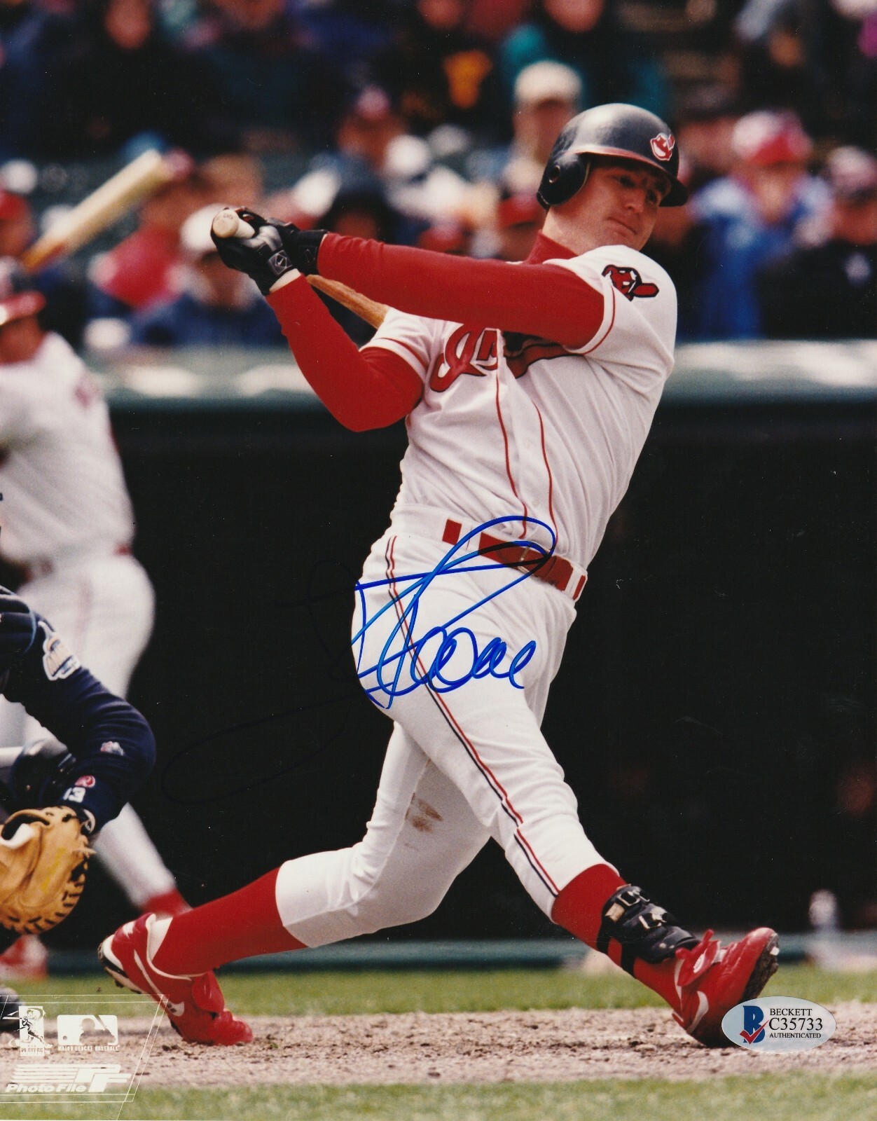 Jim Thome Autographed Signed Cleveland Indians 8X10 PHOTO with Beckett COA 