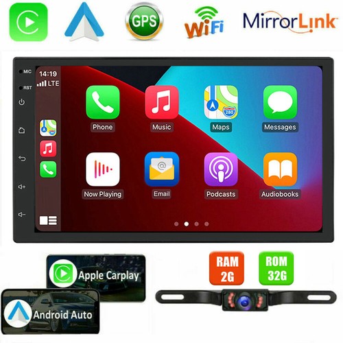 7" Android 11 For Apple Carplay Car Stereo Radio GPS WiFi 2Din+ Camera 2+32G - Picture 2 of 22