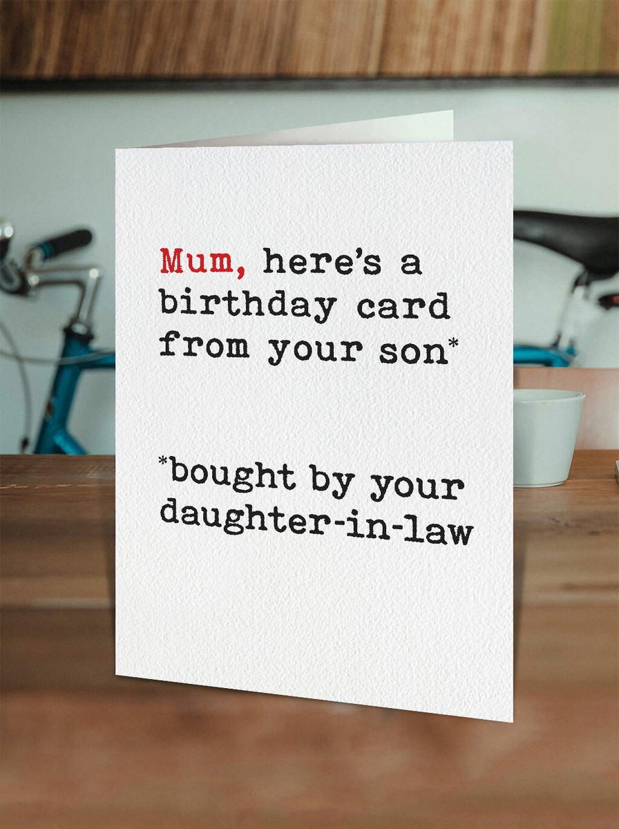 Funny Mum Birthday Card Favourite Son Daughter In Law Silly Mother Mum  Humour