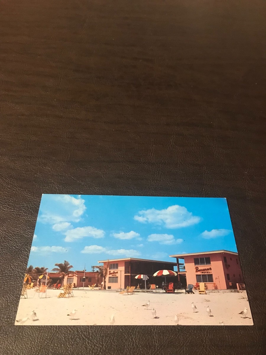 NEW UNPOSTED POSTCARD BUCCANEER MOTEL RESTAURANT TREASURE