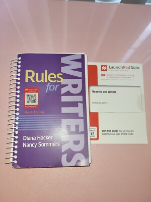 Rules Writer Rules for Writers Ninth Edition with Student Access Code | eBay