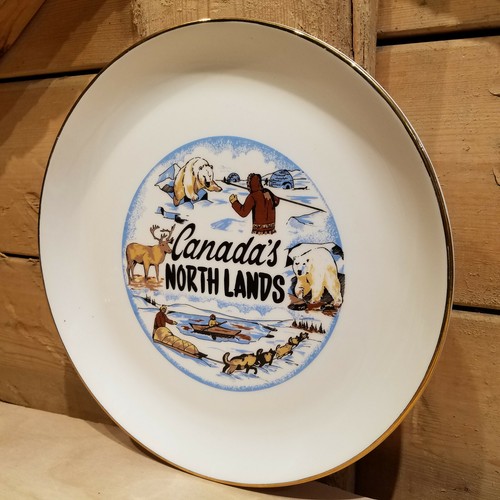 Canadas North Lands Collector Plate Polar Bear Eskimo Scene Caribou Swanky Barn - Picture 5 of 12