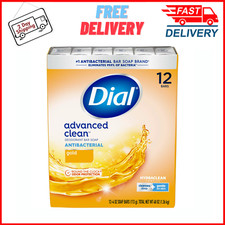 Dial Antibacterial Deodorant Bar Soap, Advanced Clean, Gold, 4 oz, 12 Bars NEW