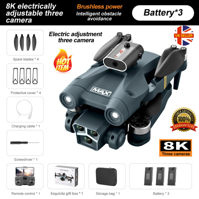 4K HD Dual Camera Drone Brushless Motor Obstacle Avoidance WiFi FPV Foldable