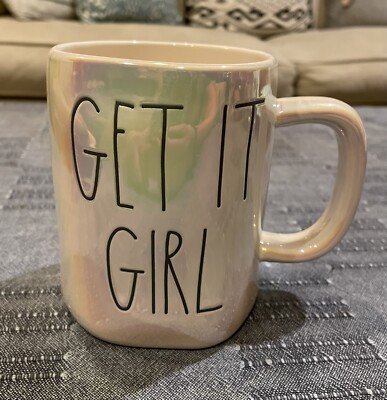 NEW Rae Dunn mug "GET IT GIRL" coffee mug iridescent ceramic artisan  collection | eBay