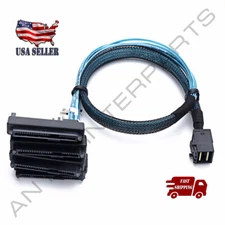 Mini SAS HDD SFF-8643 to 4 SFF-8482 Connector with Power Port Hard Drive 0.5M 1M