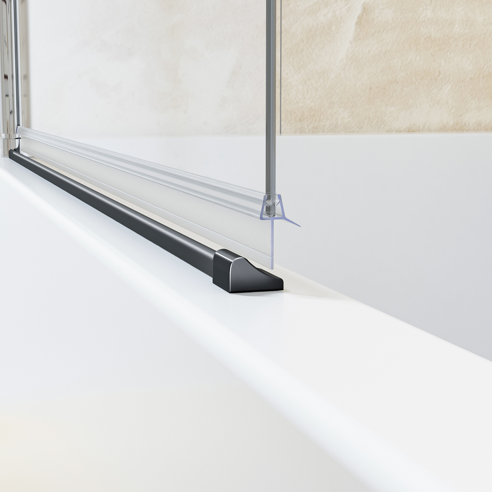 TAOQILE Schwallschutz Für Dusche - Selbstklebende Silikon-Duschschwelle 80cm Braun