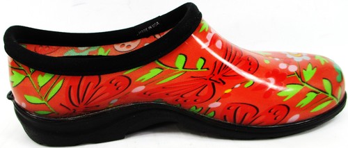 Sloggers Women Rubber Clogs Size 9 Green Blue Red Orange Floral Made in USA - Picture 6 of 9