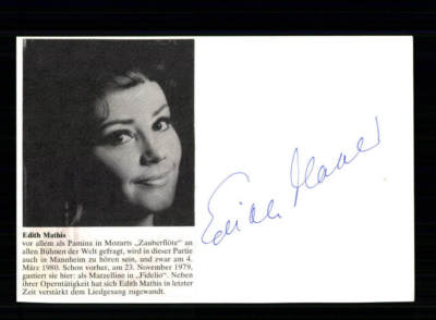Edith Mathis Original Signiert # BC 127116