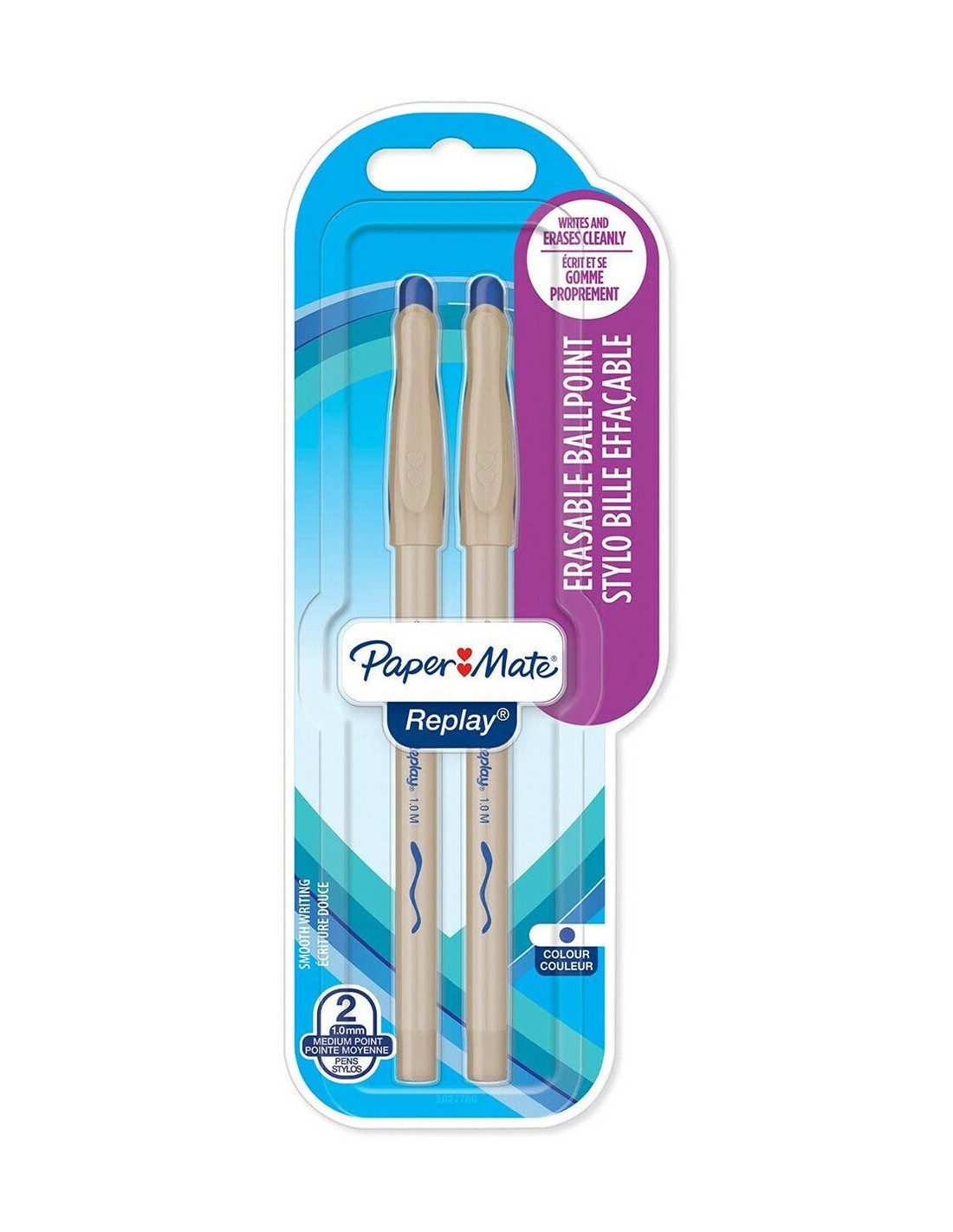 Paper Mate – Penne Replay Blu 2 Pezzi Paper Mate