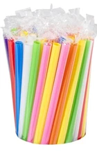 Happyhapi 500 Pcs Disposable Boba Jumbo Straws Individually  Wrapped