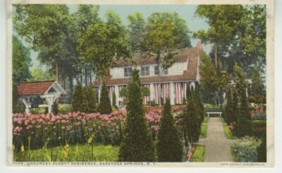 NY Postcard Chauncey Olcott Resident View - Saratoga Springs, NY c1930 vtg R