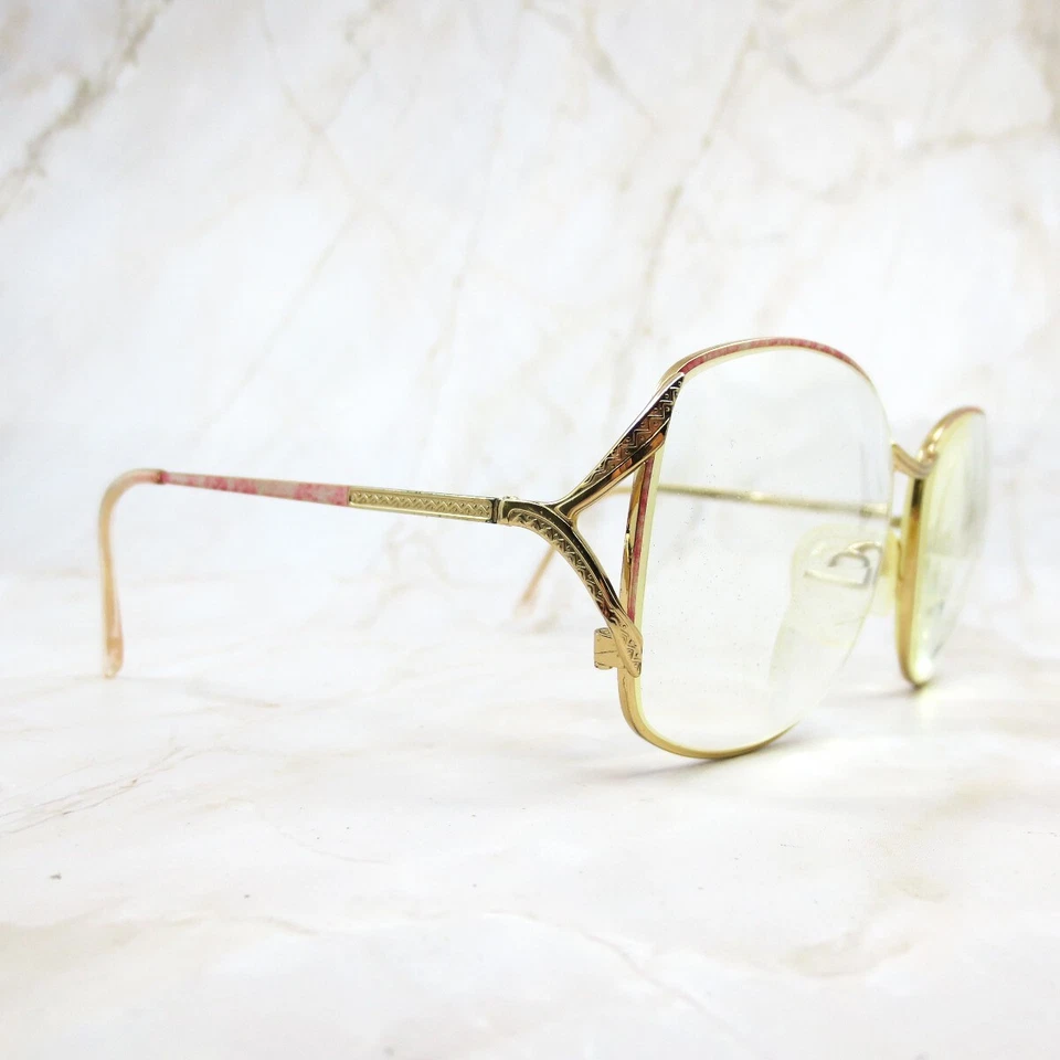 Marco de gafas Safilo Lady Elasta 4542 para mujer dorado pulido borde completo 57-17-130 Foto 2 de 4