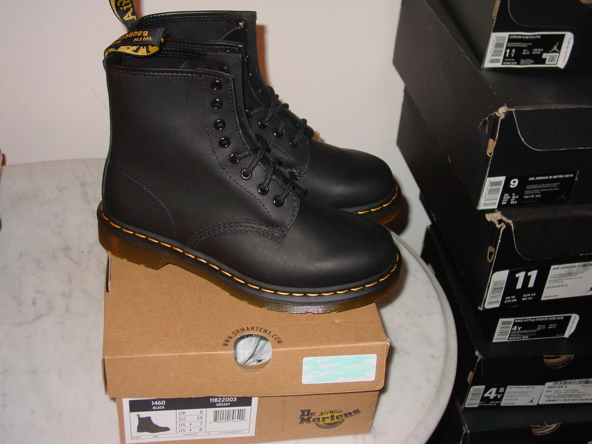 WOMENS DOC MARTENS 1460 Black 8 Eye Lace Up Combat Smooth Boots