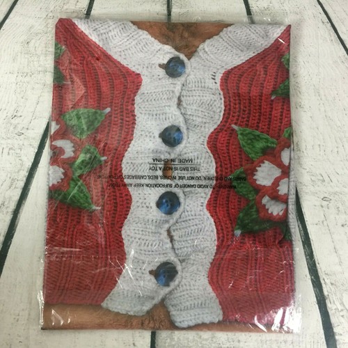Men's LARGE Ugly Xmas Sweater Faux Noel Biker Hairy Belly Wiener Cardigan Santa - Picture 27 of 59