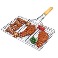 New Barbecue Grilling Basket Grill BBQ Net Steak Meat Fish Vegetable Holder Tool