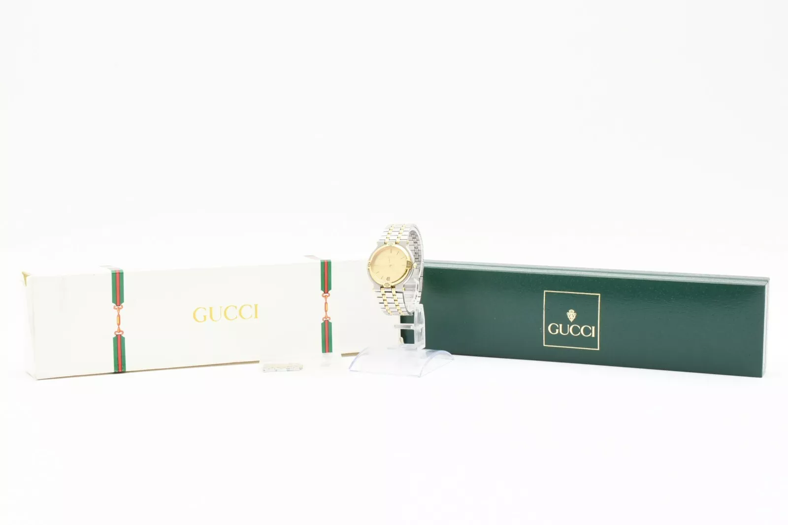 [PRESQUE COMME NEUVE avec boîte] Montre femme GUCCI 9000M or argent quartz du JAPON