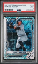 OSWALD PERAZA 2021 Bowman Chrome MEGA BOX MOJO REFRACTOR BCP-220 PSA 9 MINT