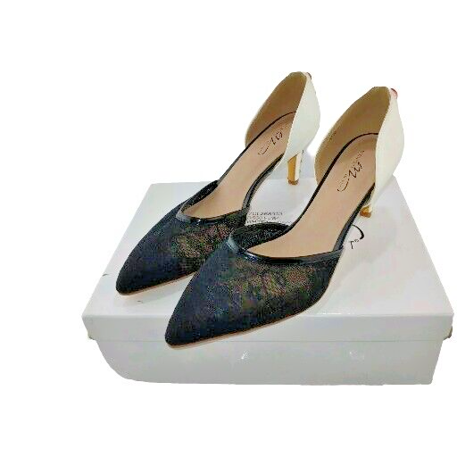 MIDNIGHT VELVET womens DISCO Pointed Pump shoes size M White