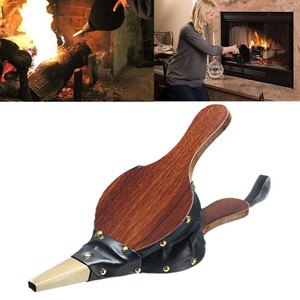 Vintage Dark Brown Wooden Effect Fireplace Fire Lighter Fans