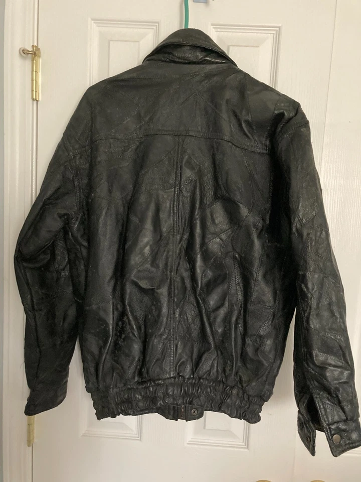 Chaqueta Napoline Leather Outfitters concha genuina 100 % cuero - Hecha a mano --M Foto 2 de 4