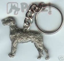 IRISH WOLFHOUND Wolf Hound Dog Fine Pewter Ke...