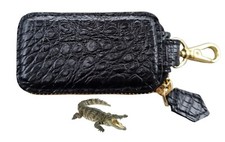 Black Crocodile Car Key case, Real Leather Car Smart Key Chain Keychain Holder