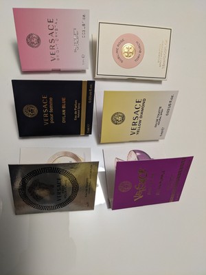 Versace Perfume Women Sample 5 Pc Set Eros Dylan Crystal Diamond plus BONUS