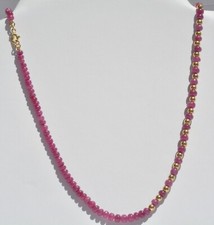 Collana oro 18 kt con sfere di rubini naturali