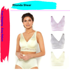 Rhonda Shear 3-pack Pin Up Smooth Bra with Removable Pads in Lights 650-168, XL