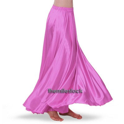 TMS Orchid Satin Full Circle Rock Bauchtanz Tribal Jupe Rock Flamenco Lang