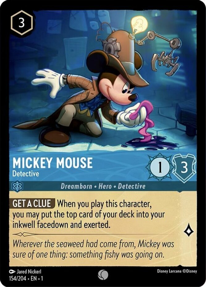 Near Mint Lorcana Mickey Mouse - Detective - 154/204 - Common The First Chapter