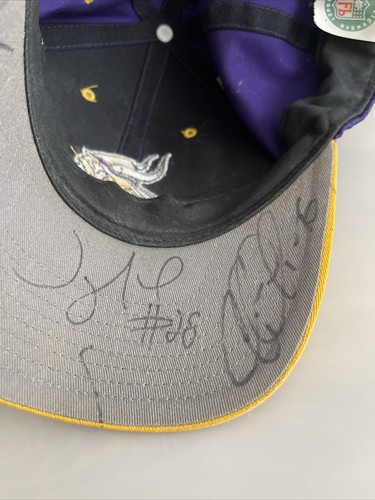 Gorra de béisbol autografiada firmada Reebok Minnesota Vikings gorra NFL RARA - Imagen 6 de 8