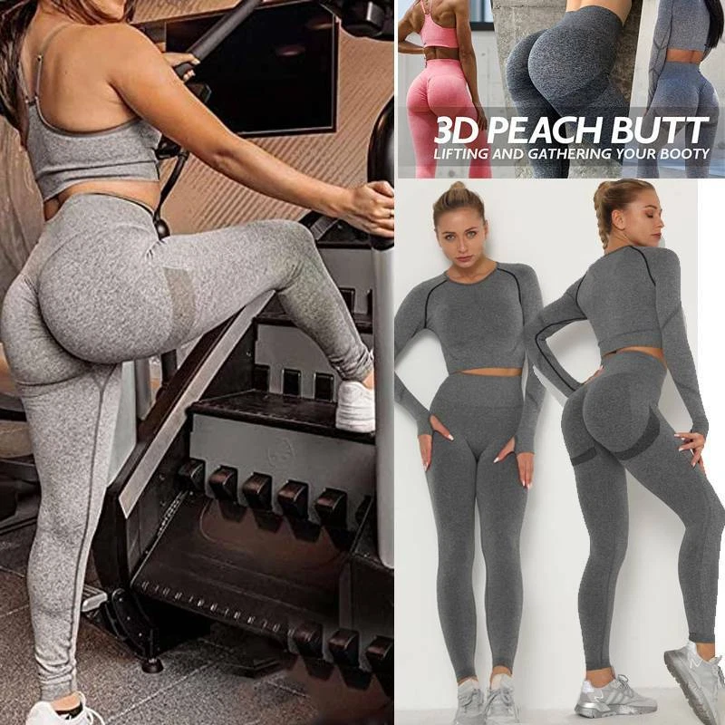 Женский тренажерный зал бесшовный фитнес леггинсы высокая талия тренировки Sports йога длинные брюки - Изображение 4 из 4