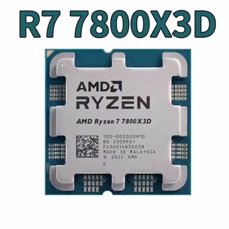 AMD Ryzen 7 7800X3D 4.2GHz 8-Cores 16-Threads Socket AM5 CPU AMD Ryzen 7 7800X3D 4.2GHz 8-Cores 16-Threads Socket AM5 CPU