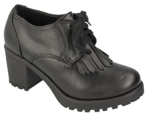 plain black block heels