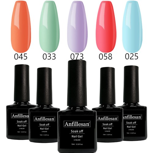 Anfillesan Nail Polish UV LED Soak Off Gel Polish Base Top Coat Gel Varnish 10ml - Picture 131 of 155