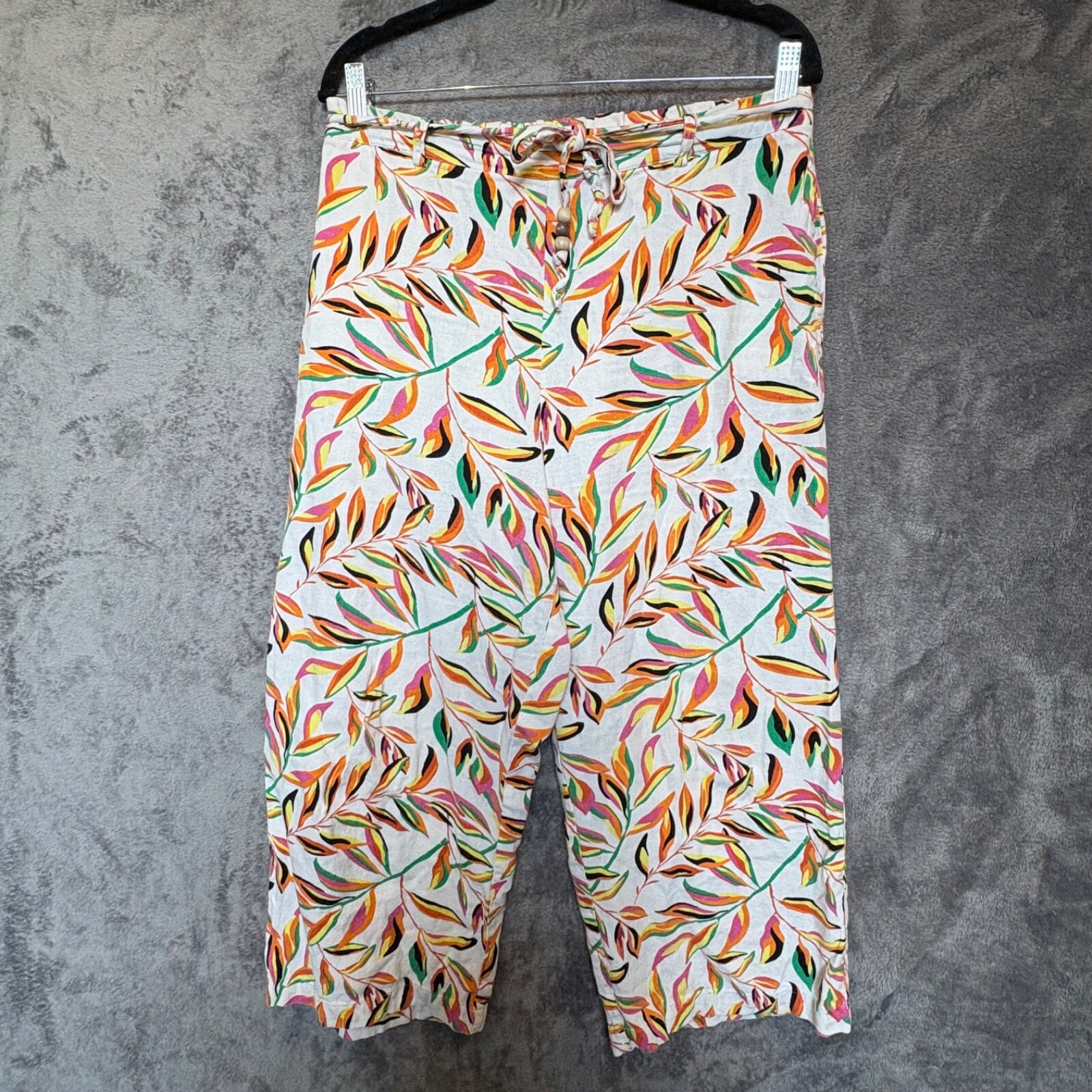 Calligraphie Botanic Linen Blend Drawstring Casua… - image 1