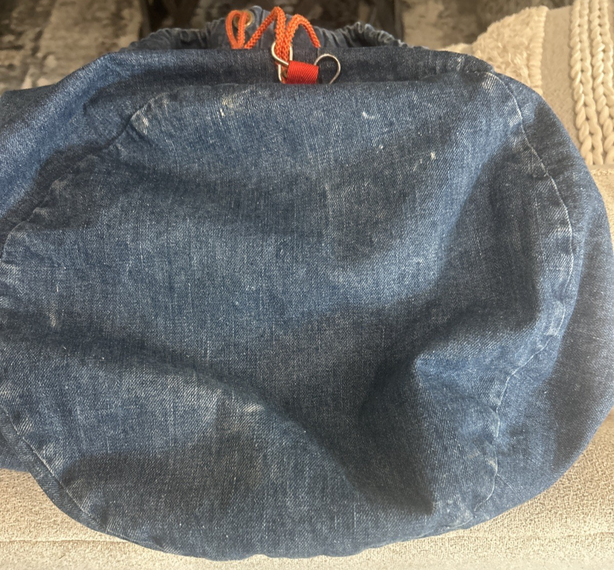 Vintage Levis Blue Dark Denim Wash Laundry Tote Book Bag Large