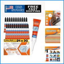 Super Glue Gel Clear Non-Drip, 24 X 3G All Purpose Strong Adhesive Ca Glue Quick