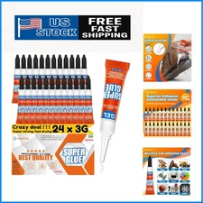 Super Glue Gel Clear Non-Drip, 24 X 3G All Purpose Strong Adhesive Ca Glue Quick
