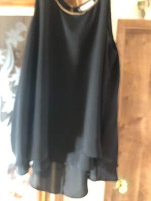 Woman's Sleeveless Party Blouse Sz 2X ,With silver trim. tunic by Jennifer Lopez