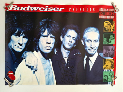 Budweiser Rolling Stones US Tour 1994 Voodoo Lounge Poster